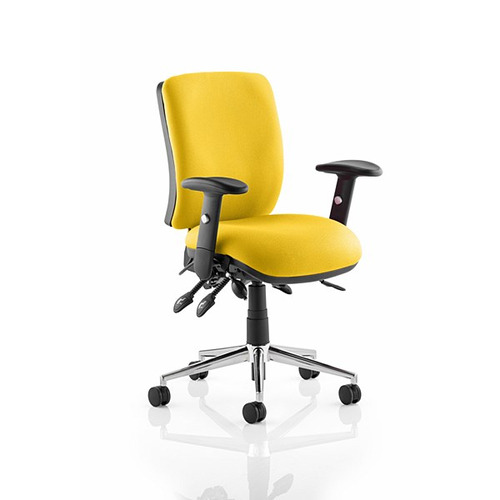 Chiro Medium Back Task Chair Senna Yelllow fabric