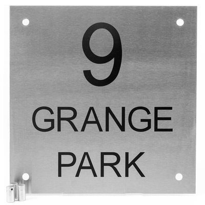 Stainless Steel Square House Sign 28 x 28cm
