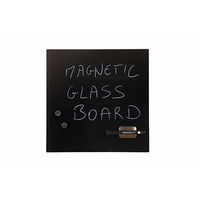Image of Bi-Office Magnetic Glass Drywipe Board 48 x 48cm Black
