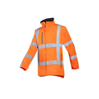 Image of Sioen Alphen 498 High Vis Soft Shell Jacket with detachable sleeves
