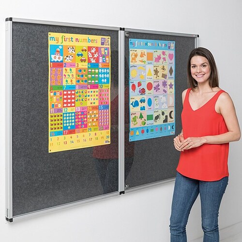 Eco-Colour Resist-a-Flame Tamperproof Noticeboard 1200 x 1800mm CHARCOAL