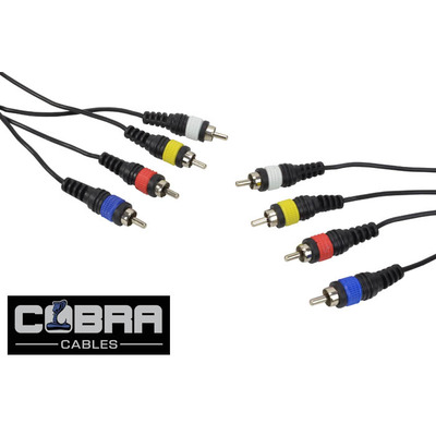 Phono RCA To Phono RCA X 4 Patch Lead 3m