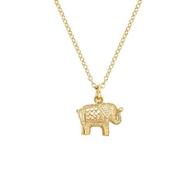 Small Elephant Charity Necklace - Gold