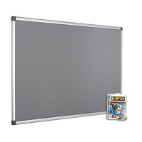 Image of Bi-Office 1200x1200mm Grey Felt Noticeboard and Pins
