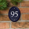 Image of Blue Oval Ceramic House Number - 12.5 x 16.5cm