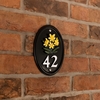 Image of Aluminium Vertical Oval House Number - 19 x 14cm with motif