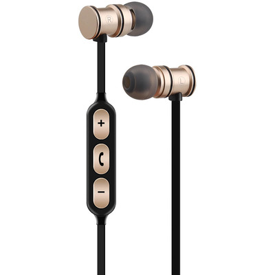 Metallic Magnetic Bluetooth Earphones Gold