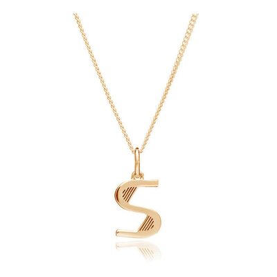 This Is Me 'S' Alphabet Necklace - Gold