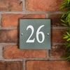 Image of Square Smoky Green Slate House Number - 15 x 15cm