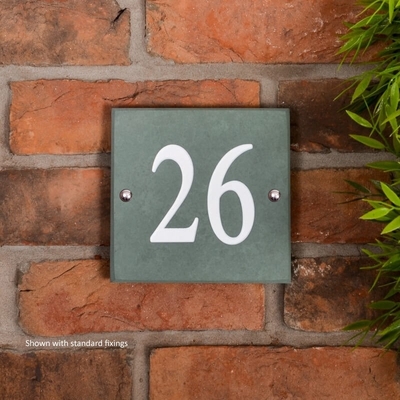 Smoky Green Slate square house number
