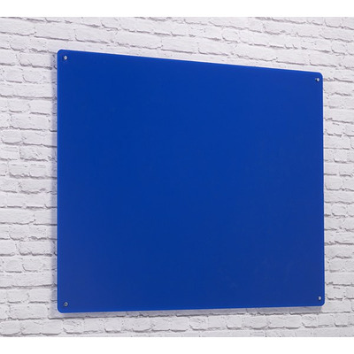 Wall Mounted Glass Board 600 x 450mm Blue