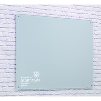 Image of Magnetic Glass Board with your Logo 600 x 450mm White