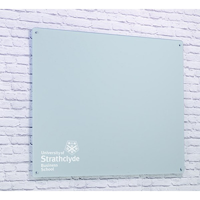 Magnetic Glass Board with your Logo 600 x 450mm White