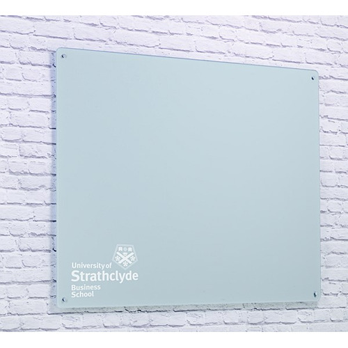 Magnetic Glass Board with your Logo 600 x 450mm White