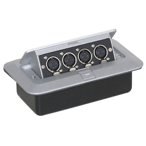 Flip-Up Floor Connector Panel 4 x XLR Female