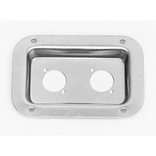 Recessed Connector Plate for 2 X Neutrik Connectors Silver