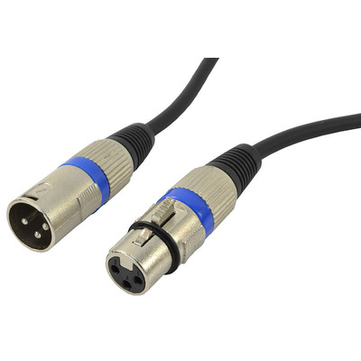 0.5M XLR to XLR Lead 3pin Male to Female Black
