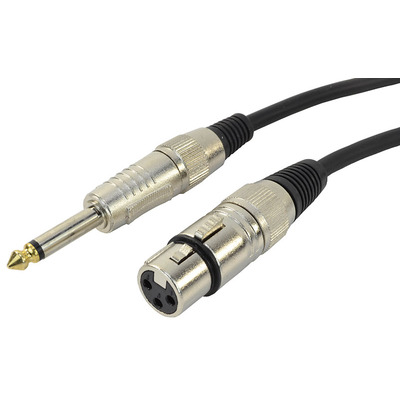 XLR Female to 1/4" (6.35mm) Mono Jack Leads - 6M Soft Flexible Cable