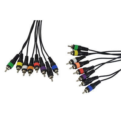 8 Way Cable Loom Phono RCA To Phono RCA  With Colour Idents- 3m Lead Length
