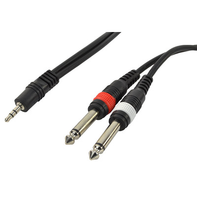 2 x 1/4" Jack (Mono) to 1 x 3.5mm Stereo Jack Cable 1.5m