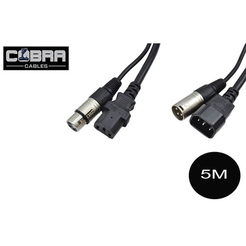 DMX Lighting XLR & IEC Power Combined Cables 5m