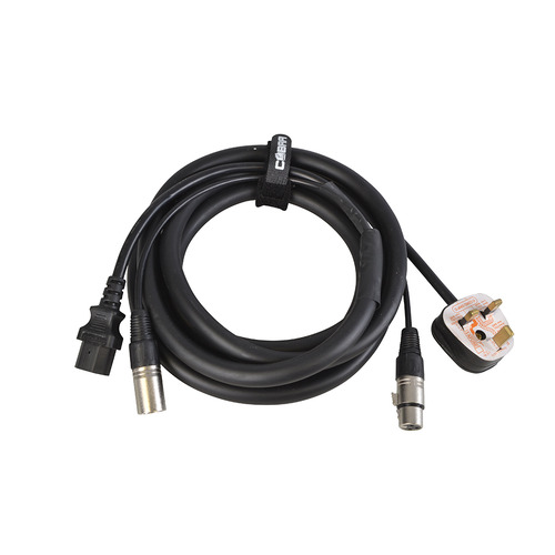 Combined Audio and Power Cable with XLR's and 13 amp Plug 5 Metres