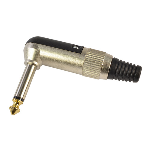 Jack Plug Right Angle Style 1/4" 6.35mm Mono, Metal Body Strong Clamp