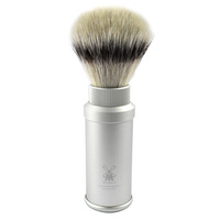 Image of Muhle Synthetic Travel Shaving Brush with Silver Anodised Aluminium Handle