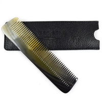 Image of Real Ox Horn Pocket Comb And Leather Case