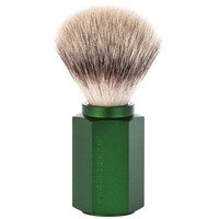Image of Muhle Hexagon Synthetic Shaving Brush with Forest Green Finish Handle
