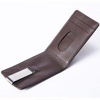 Image of Brown Leather Continental Wallet And Money Clip