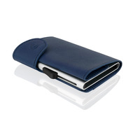 Image of Woodland Leathers Blue Leather Wallet and C-Secure Cardprotector