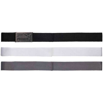 PUMA Golf Belts 3 in 1 Web Pack White Grey Black AW19