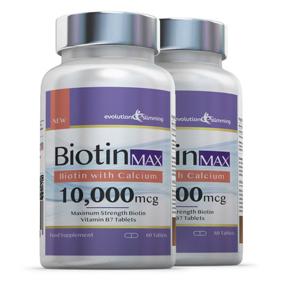 Biotin Max 10,000mcg with Calcium - 120 Tablets