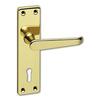 Image of ASEC URBAN Classic Victorian Plate Mounted Mortice Lock Lever Furniture - Polished Brass (Visi)