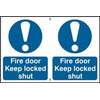 Image of ASEC Fire Door Keep Locked Shut 200mm x 300mm PVC Self Adhesive Sign - 6 Per Sheet