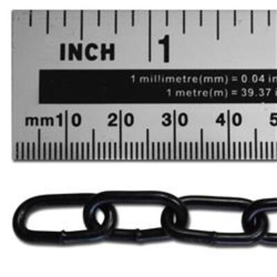 ASEC Steel Welded Chain Black 2.5m Length - 5mm x 28mm - 2.5m