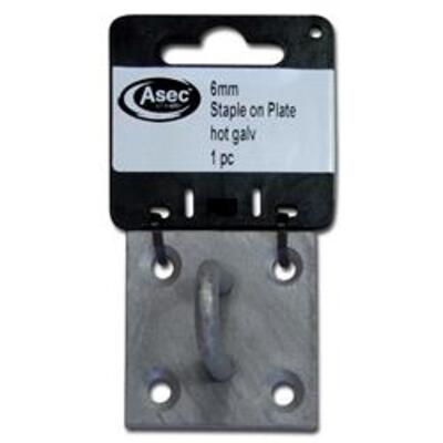 ASEC Steel Staple on Plate - Zinc Plated 6mm