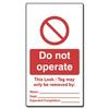 Image of ASEC Double Sided Lockout Tagout Tags Do Not Operate - Pack of 10