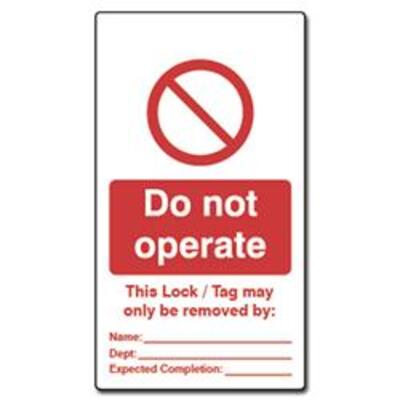 ASEC Double Sided Lockout Tagout Tags Do Not Operate - Pack of 10