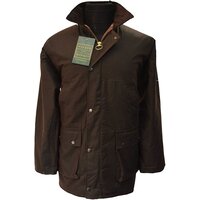 Image of Walker & Hawkes Men's Brown Waxed Cotton Country Jacket / Coat - Padded S
