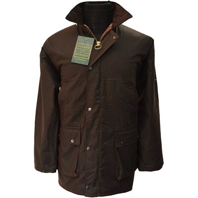 Walker & Hawkes Men’s Brown Waxed Cotton Country Jacket / Coat - Padded S