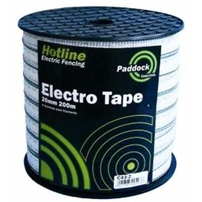 Hotline Paddock White Electric Fence Tape (Bulk) - 200m - 12mm