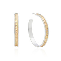 Image of Large Hoop Post Earrings - Gold