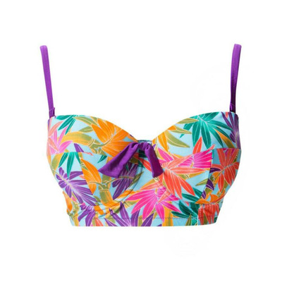  Womens ? Bamboo Longline Bikini Top - Multicolour - Size 36B