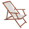 Image of FSC&#174; Certified Eucalyptus Wooden Deck Chair Cream