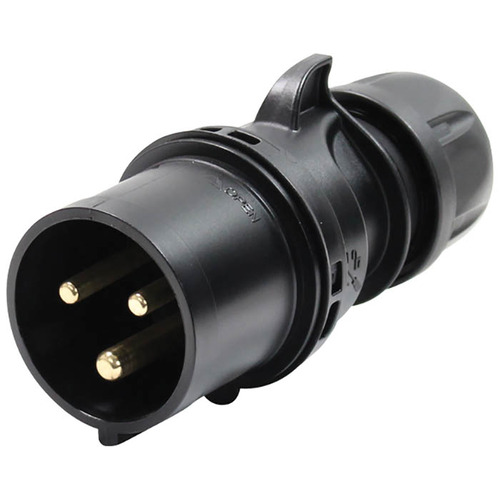 32A 230V 2P+E Black Plug