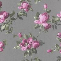 Image of Emilia Rose Floral Wallpaper Silver and Pink Rasch 502169