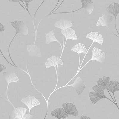 Glistening Ginkgo Wallpaper Grey / Silver Holden 12700
