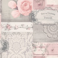 Image of Crown Ophelia Decoupage Wallpaper Blush M1426